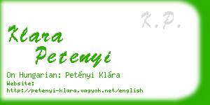 klara petenyi business card